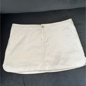 Lilly Pulitzer White Skort Skirt Sz 8 Medium Lorelei